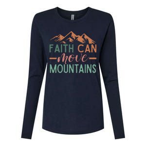 Faith Can Move Mountains Womens Cotton Relaxed Long Sleeve T-Shirt