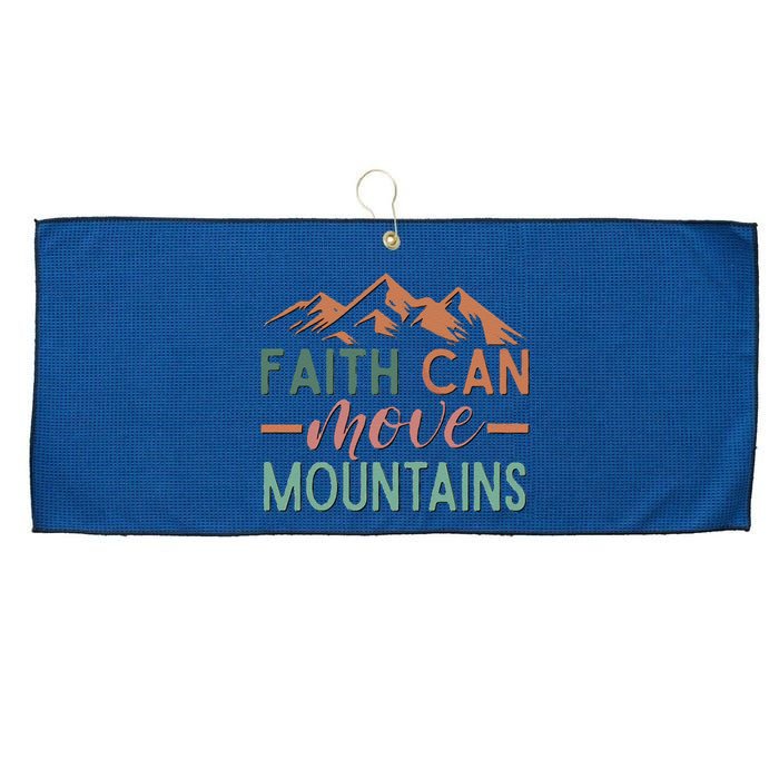 Faith Can Move Mountains Large Microfiber Waffle Golf Towel