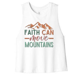 Faith Can Move Mountains Women's Racerback Cropped Tank