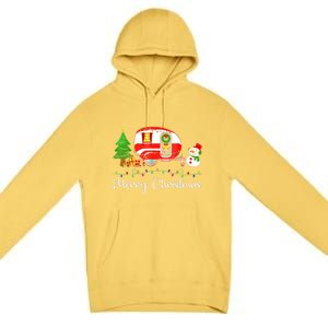 Funny Camping Merry Christmas Campers Snow Great Gift Premium Pullover Hoodie