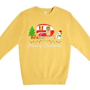 Funny Camping Merry Christmas Campers Snow Great Gift Premium Crewneck Sweatshirt