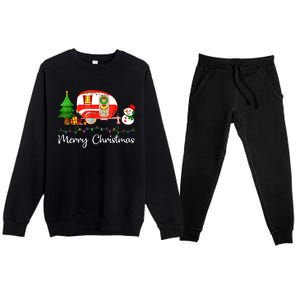 Funny Camping Merry Christmas Campers Snow Great Gift Premium Crewneck Sweatsuit Set