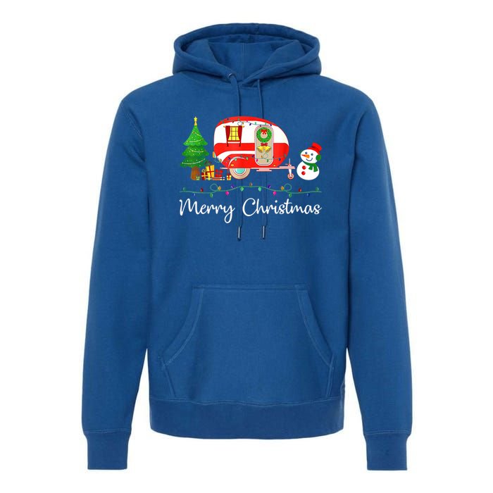 Funny Camping Merry Christmas Campers Snow Great Gift Premium Hoodie