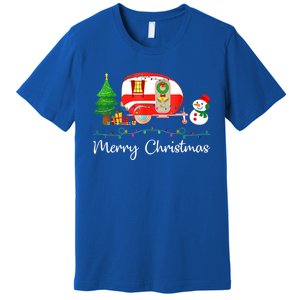 Funny Camping Merry Christmas Campers Snow Great Gift Premium T-Shirt