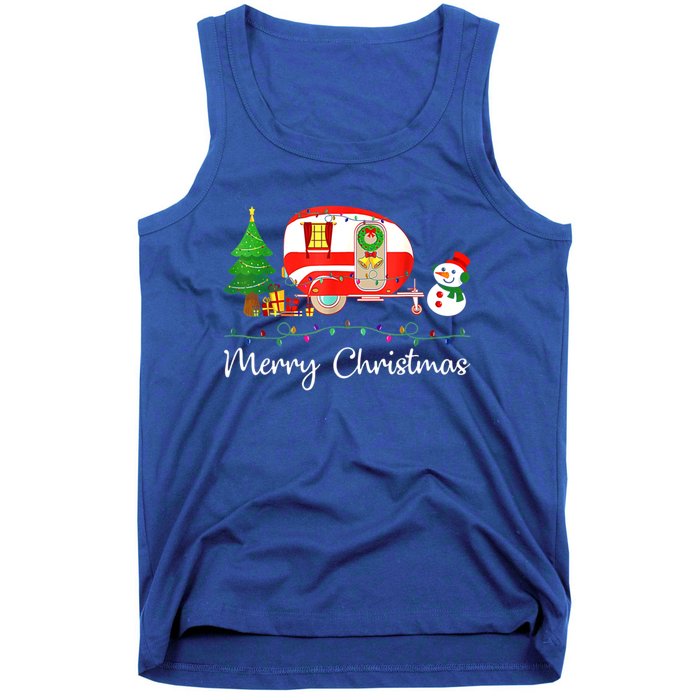 Funny Camping Merry Christmas Campers Snow Great Gift Tank Top