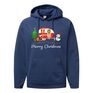 Funny Camping Merry Christmas Campers Snow Great Gift Performance Fleece Hoodie