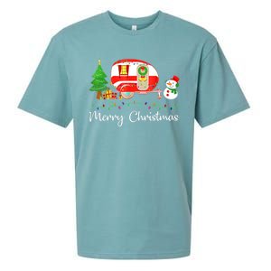 Funny Camping Merry Christmas Campers Snow Great Gift Sueded Cloud Jersey T-Shirt