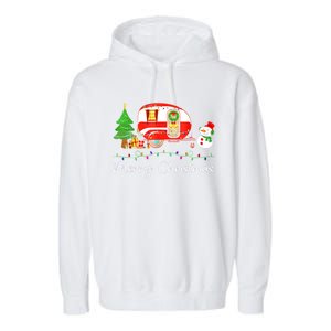 Funny Camping Merry Christmas Campers Snow Great Gift Garment-Dyed Fleece Hoodie