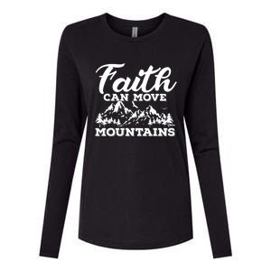 Faith Can Move Mountains Womens Cotton Relaxed Long Sleeve T-Shirt