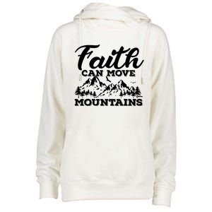 Faith Can Move Mountains Womens Funnel Neck Pullover Hood