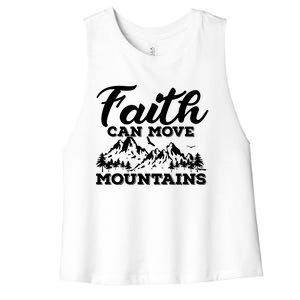 Faith Can Move Mountains Women's Racerback Cropped Tank