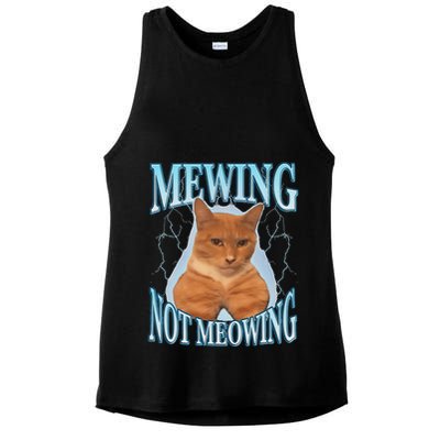 Funny Cat Meme Mewing Looksmax Meowing Cat Trend Ladies PosiCharge Tri-Blend Wicking Tank