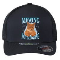 Funny Cat Meme Mewing Looksmax Meowing Cat Trend Flexfit Unipanel Trucker Cap