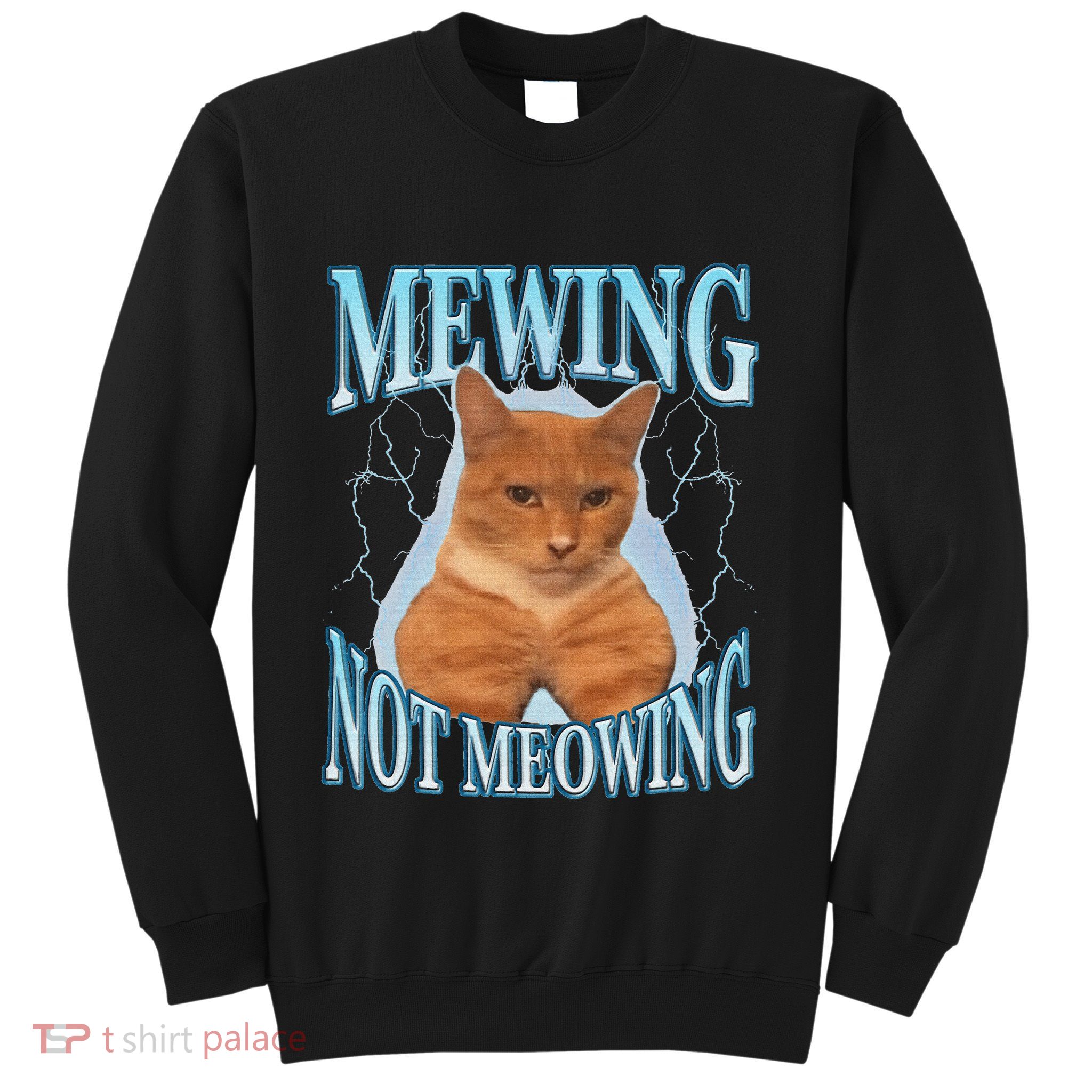Funny Cat Meme Mewing Looksmax Meowing Cat Trend Sweatshirt
