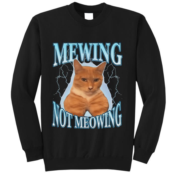 Funny Cat Meme Mewing Looksmax Meowing Cat Trend Sweatshirt