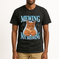Funny Cat Meme Mewing Looksmax Meowing Cat Trend Tall T-Shirt