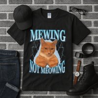 Funny Cat Meme Mewing Looksmax Meowing Cat Trend Tall T-Shirt