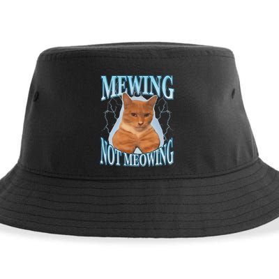 Funny Cat Meme Mewing Looksmax Meowing Cat Trend Sustainable Bucket Hat