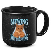 Funny Cat Meme Mewing Looksmax Meowing Cat Trend 15oz Campfire Ceramic Mug