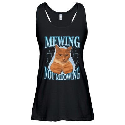 Funny Cat Meme Mewing Looksmax Meowing Cat Trend Ladies Essential Flowy Tank