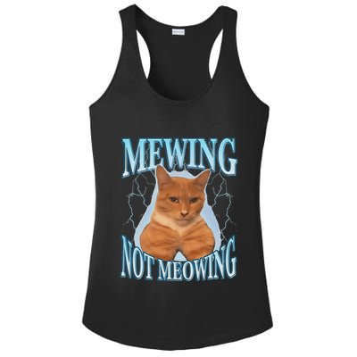 Funny Cat Meme Mewing Looksmax Meowing Cat Trend Ladies PosiCharge Competitor Racerback Tank
