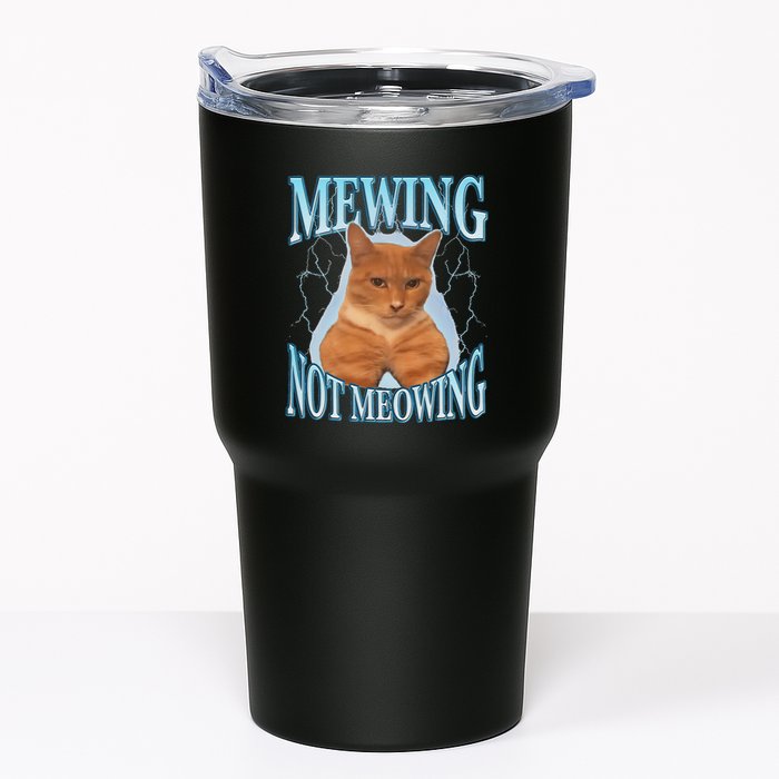 Funny Cat Meme Mewing Looksmax Meowing Cat Trend Tumbler