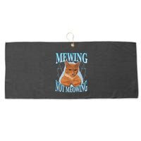 Funny Cat Meme Mewing Looksmax Meowing Cat Trend Large Microfiber Waffle Golf Towel