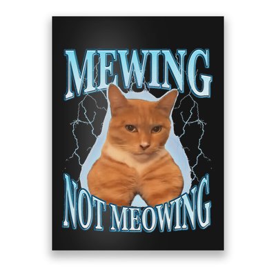 Funny Cat Meme Mewing Looksmax Meowing Cat Trend Poster