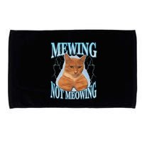 Funny Cat Meme Mewing Looksmax Meowing Cat Trend Microfiber Hand Towel