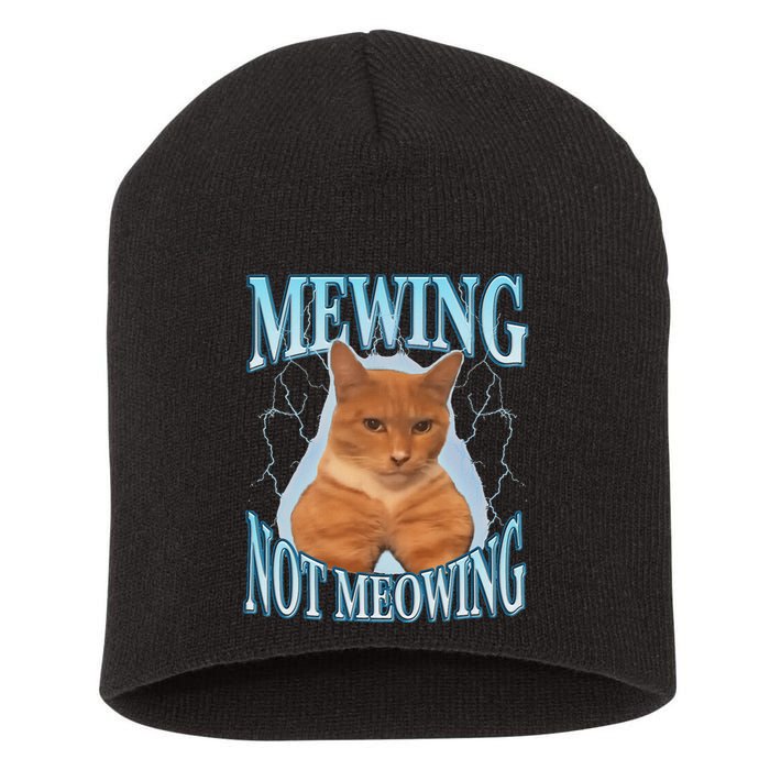 Funny Cat Meme Mewing Looksmax Meowing Cat Trend Short Acrylic Beanie