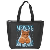 Funny Cat Meme Mewing Looksmax Meowing Cat Trend Zip Tote Bag