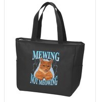 Funny Cat Meme Mewing Looksmax Meowing Cat Trend Zip Tote Bag