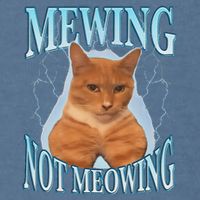 Funny Cat Meme Mewing Looksmax Meowing Cat Trend Garment-Dyed Sweatshirt