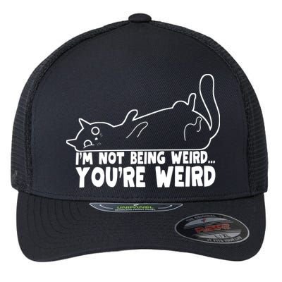 Funny Cat Meme Im Not Being Weird Youre Weird Cat Dad Mom Flexfit Unipanel Trucker Cap