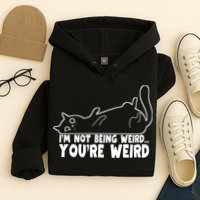 Funny Cat Meme Im Not Being Weird Youre Weird Cat Dad Mom Hoodie