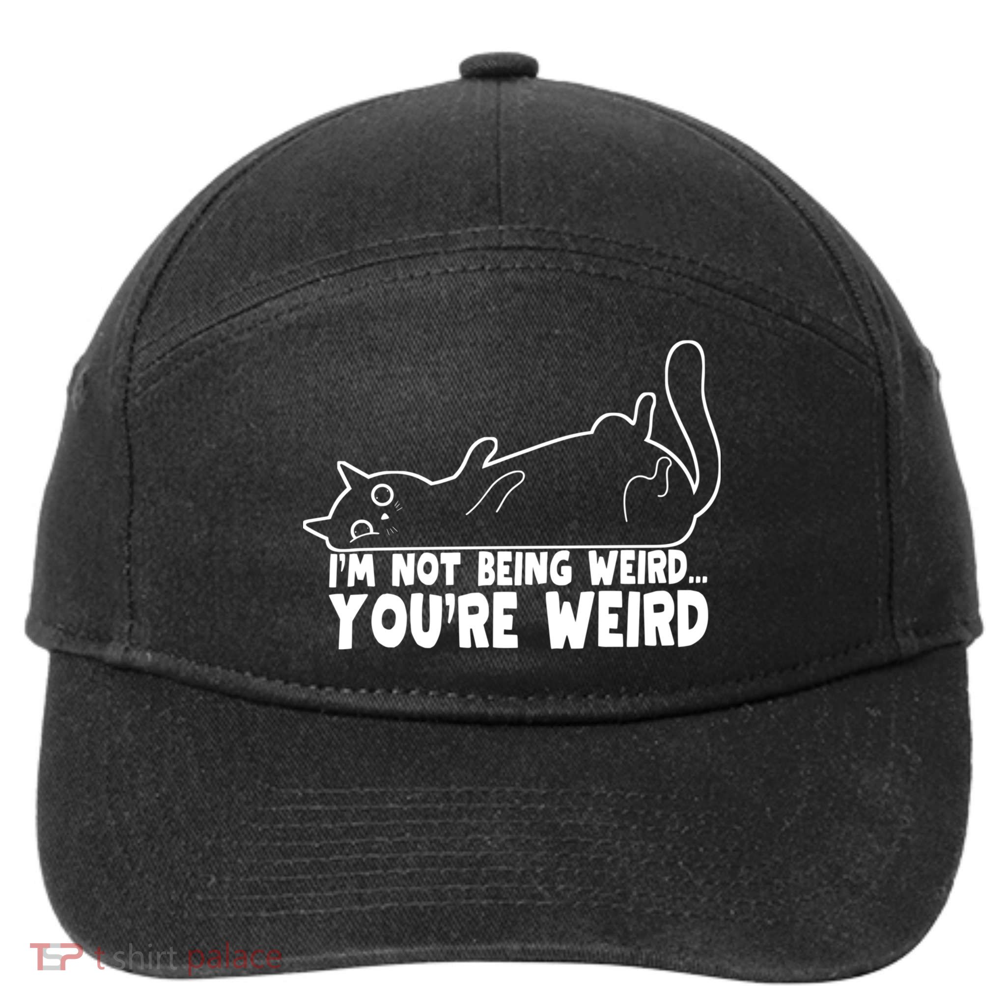 Funny Cat Meme Im Not Being Weird Youre Weird Cat Dad Mom 7-Panel Snapback Hat