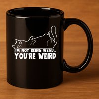 Funny Cat Meme Im Not Being Weird Youre Weird Cat Dad Mom 11oz C Handle Ceramic Mug