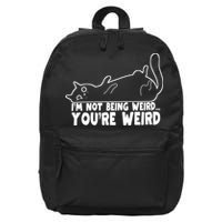 Funny Cat Meme Im Not Being Weird Youre Weird Cat Dad Mom 16 in Basic Backpack