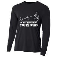 Funny Cat Meme Im Not Being Weird Youre Weird Cat Dad Mom Cooling Performance Long Sleeve Crew