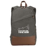 Funny Cat Meme Im Not Being Weird Youre Weird Cat Dad Mom Cotton Canvas Backpack