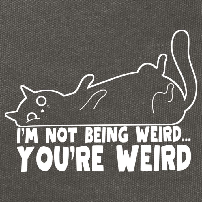 Funny Cat Meme Im Not Being Weird Youre Weird Cat Dad Mom Cotton Canvas Backpack