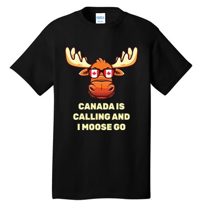 Funny Canadian Moose Canada Flag Tall T-Shirt