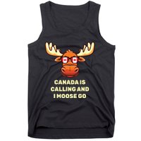 Funny Canadian Moose Canada Flag Tank Top