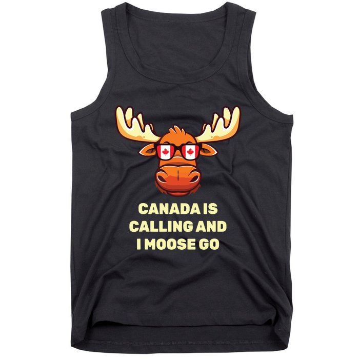 Funny Canadian Moose Canada Flag Tank Top