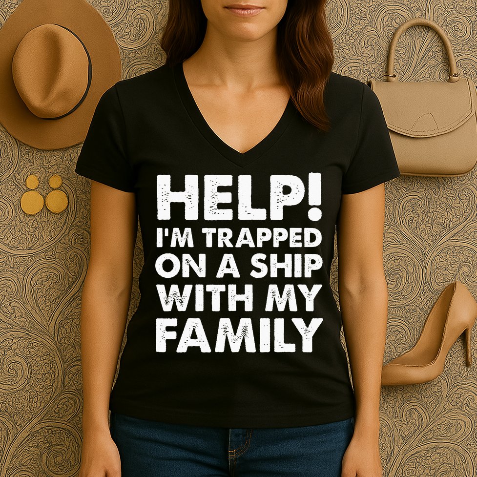 Family Cruise Matching Vacation Funny Cruising Women's V-Neck T-Shirt