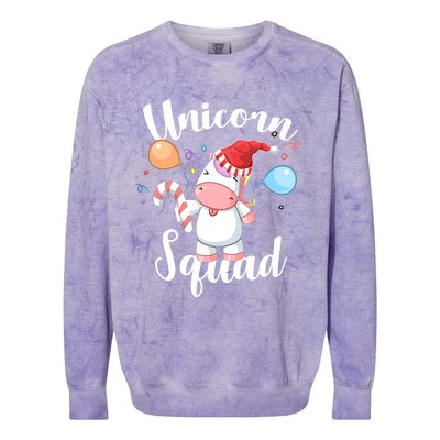 Funny Christmas Matching Tees For Girls Xmas Unicorn Squad Gift Colorblast Crewneck Sweatshirt