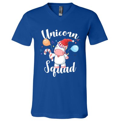 Funny Christmas Matching Tees For Girls Xmas Unicorn Squad Gift V-Neck T-Shirt