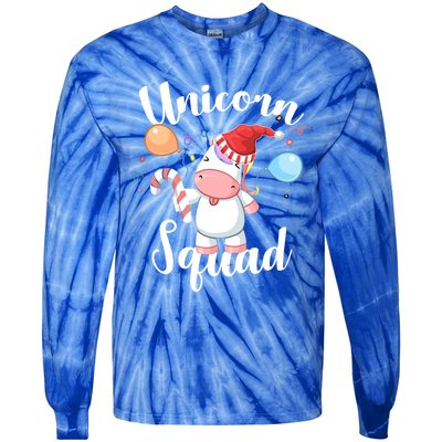 Funny Christmas Matching Tees For Girls Xmas Unicorn Squad Gift Tie-Dye Long Sleeve Shirt