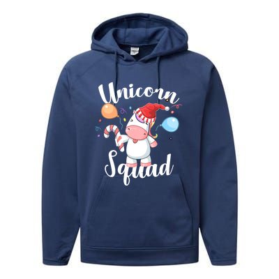 Funny Christmas Matching Tees For Girls Xmas Unicorn Squad Gift Performance Fleece Hoodie