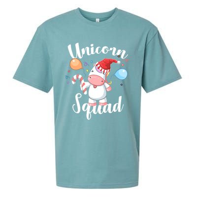 Funny Christmas Matching Tees For Girls Xmas Unicorn Squad Gift Sueded Cloud Jersey T-Shirt